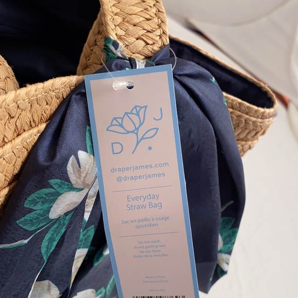 Draper James Everyday straw tote bag NWT - Picture 7 of 12